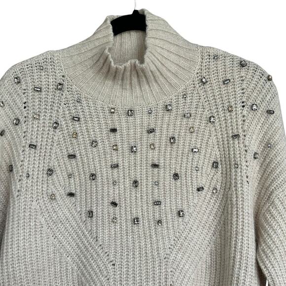 Lane Bryant Women's Stunning Holiday Bejeweled Cream Sweater Size 18/20 - Picture 4 of 8